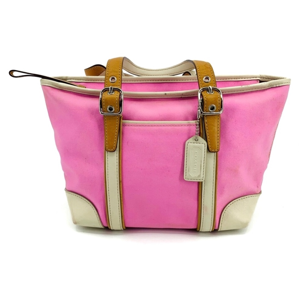Coach Hampton Pink Canvas Tote Bag